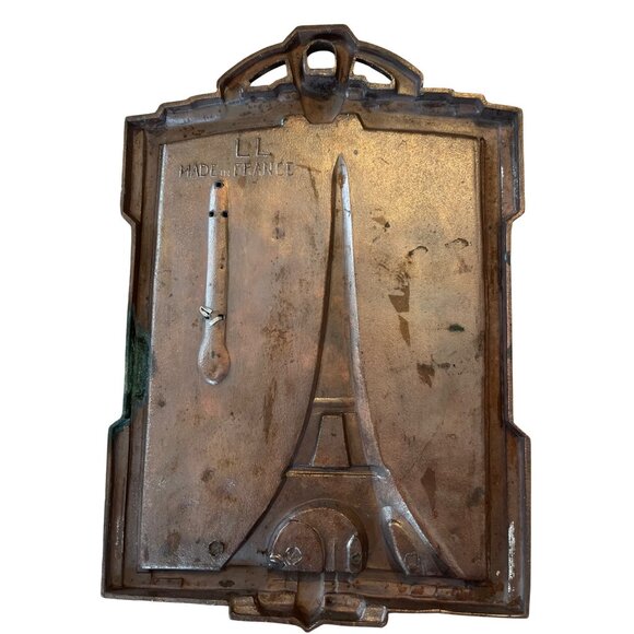 Vintage French Copper Paris Souvenir Wall Thermometer Plaque With Eiffel Tower D - Picture 2 of 7